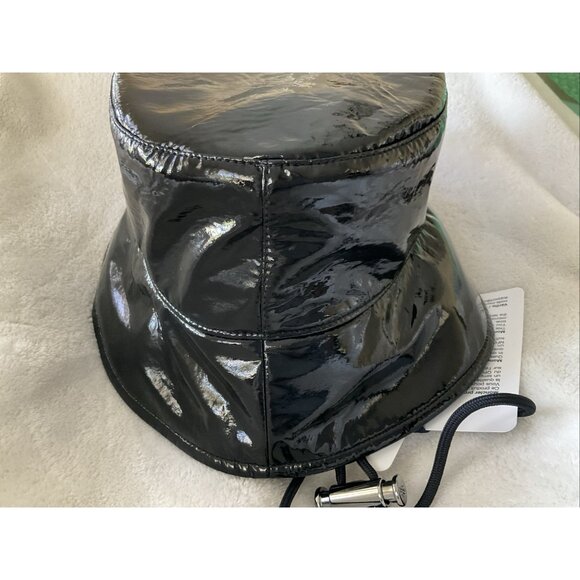 Moncler Bucket Hat NWT Size Medium Black Coated Fabric Shiny Berretto main image 11